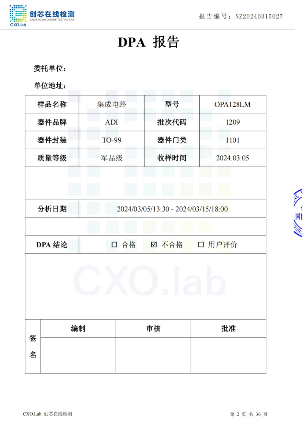 創芯檢測 | 3月元器件異常物料檢測攔截報告