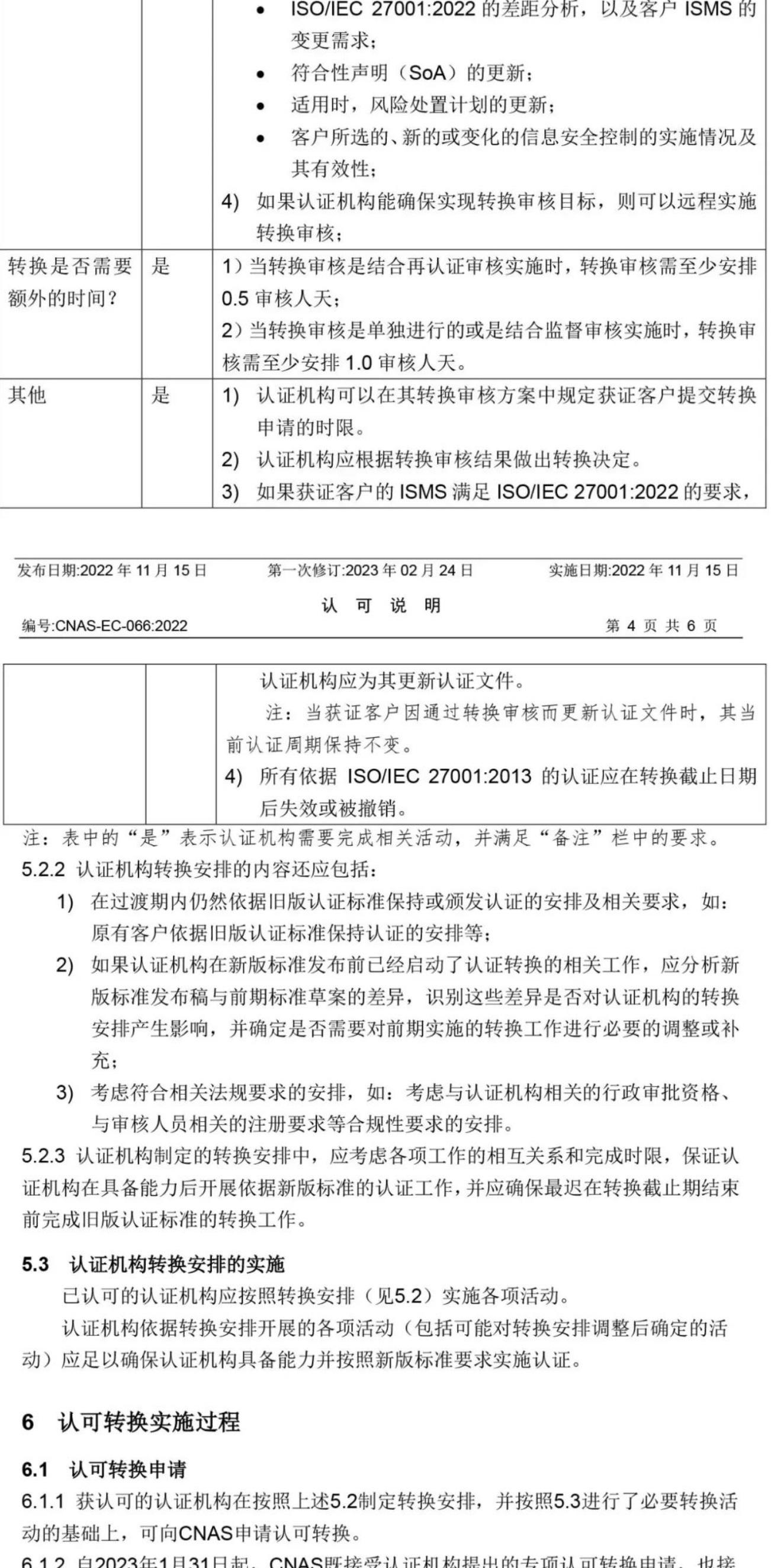 ISO/IEC  27001:2022 標準換版相關認可文件